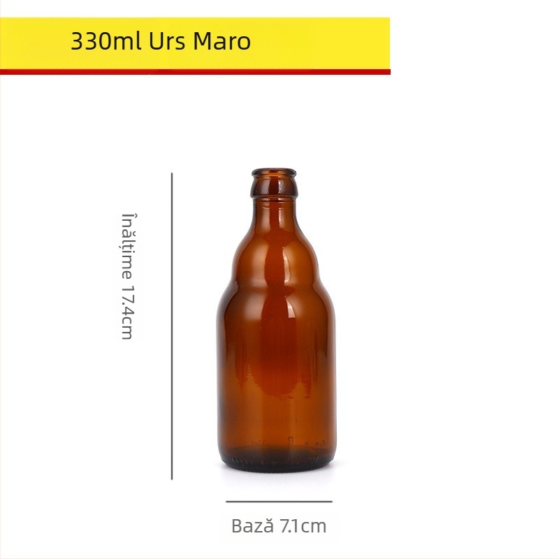 Sticlă maro pentru bere, goală, 330 ml/500 ml, protecție împotriva luminii pentru băuturi