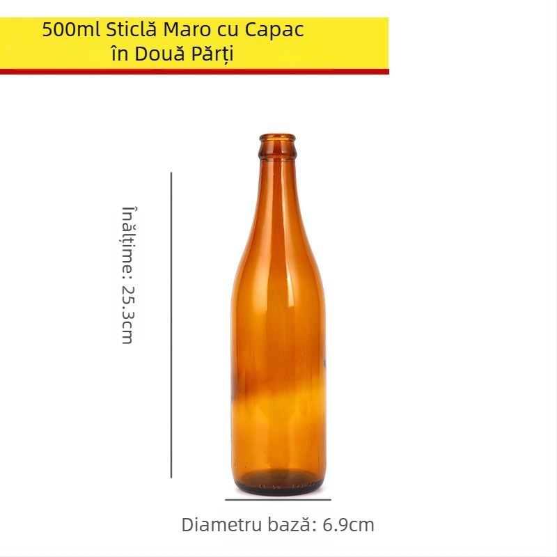 Sticlă maro pentru bere, goală, 330 ml/500 ml, protecție împotriva luminii pentru băuturi