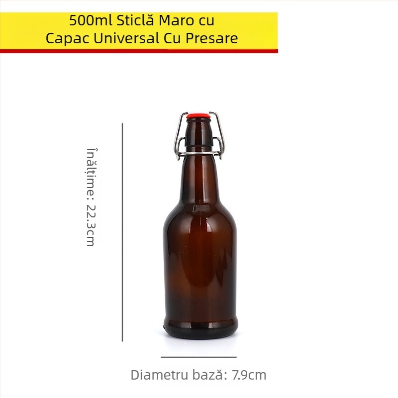 Sticlă maro pentru bere, goală, 330 ml/500 ml, protecție împotriva luminii pentru băuturi