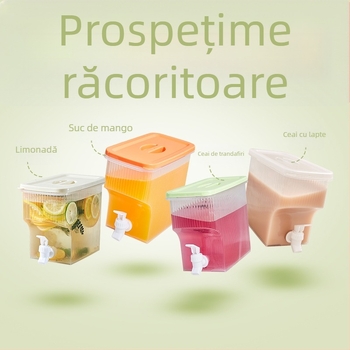 Recipient de apă rece pentru uz casnic, robinet încorporat, capacitate mare pentru sucuri, ceai de fructe și băuturi răcoritoare