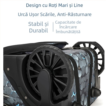 Rucsac cu rotile pentru călătorii și școală, unisex, 20–35 L, material Oxford, mâner telescopic