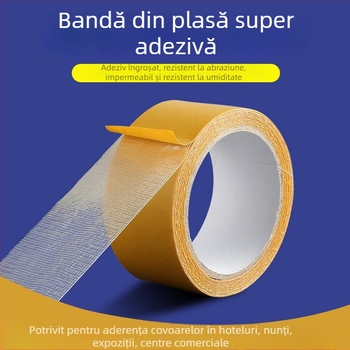 Bandă Yingchen din material textil pentru covoare și podele, dublu-adezivă, transparentă, rezistentă la apă și la temperaturi înalte, 10 m lungime, 1 mm grosime, lățime 2–5 cm
