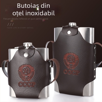 Set din oțel inoxidabil plat, recipient portabil pentru băuturi cu pahare, pentru exterior