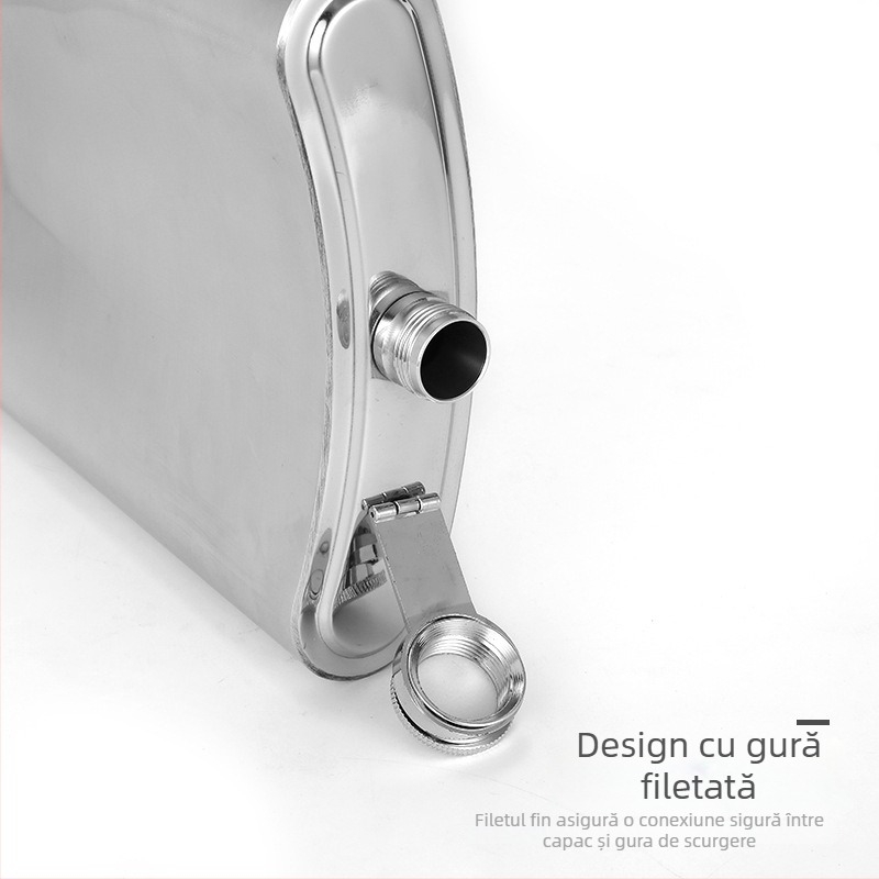 Set din oțel inoxidabil plat, recipient portabil pentru băuturi cu pahare, pentru exterior