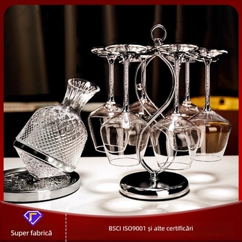 Set european de pahare pentru vin roșu, cu decantor din cristal și pahare burgunde pentru uz casnic