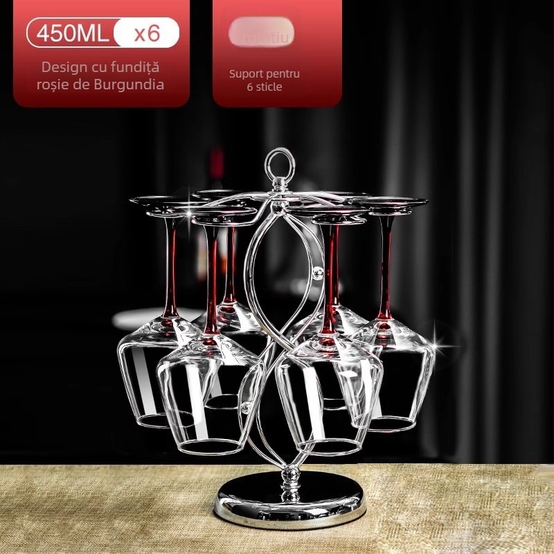 Set european de pahare pentru vin roșu, cu decantor din cristal și pahare burgunde pentru uz casnic