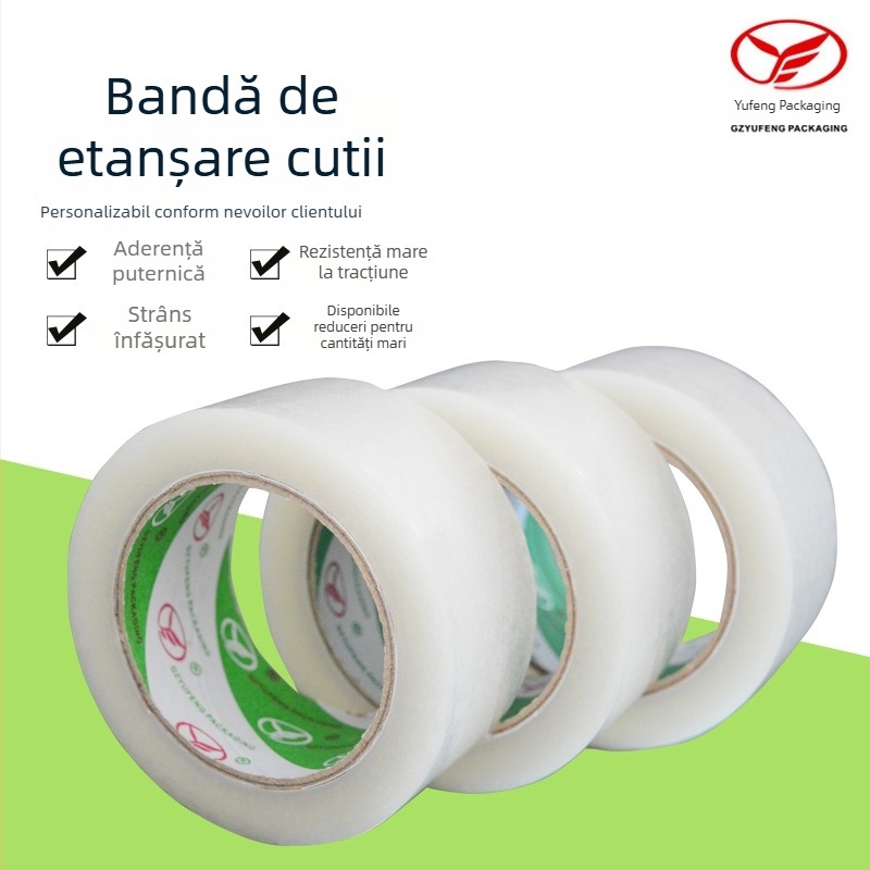 Bandă de ambalare BOPP transparentă, aderență înaltă și forță de întindere mare