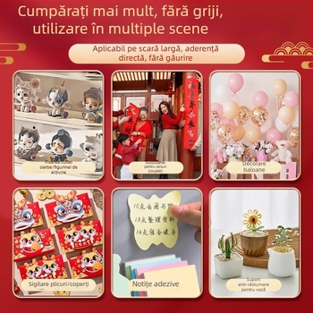 Bandă dublu-adezivă, transparentă, acrilică, cu aderență înaltă pentru montaj pe perete, etichete cu puncte nano pentru decor (modele JL705 JL704 JL703 JL702)