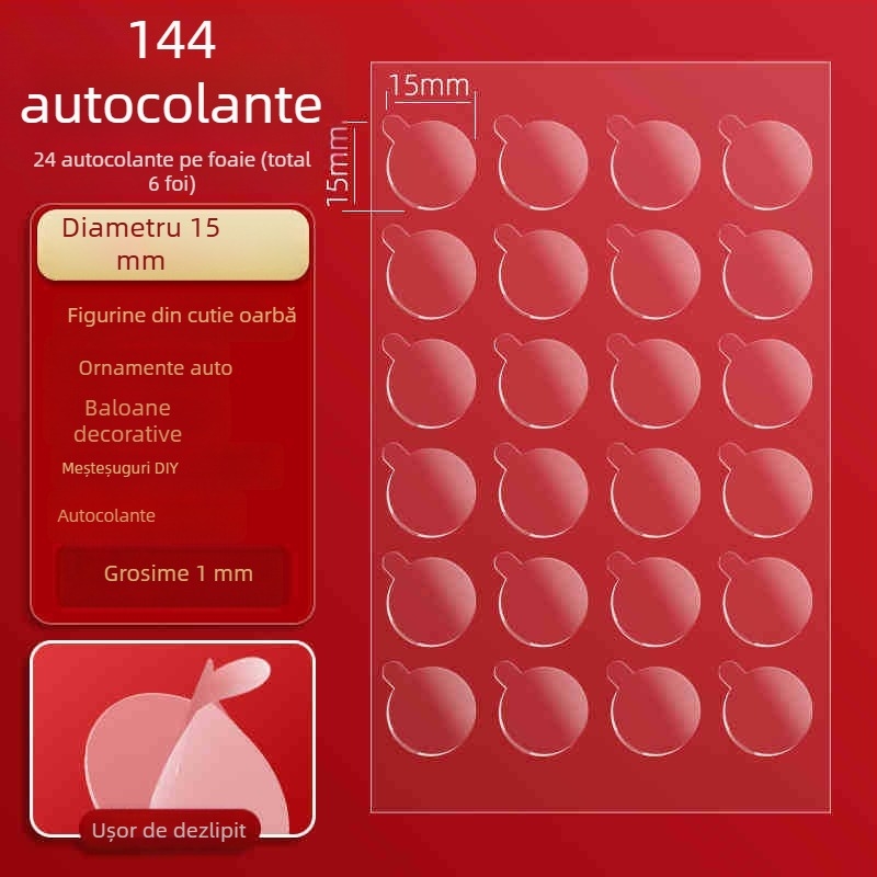 Bandă dublu-adezivă, transparentă, acrilică, cu aderență înaltă pentru montaj pe perete, etichete cu puncte nano pentru decor (modele JL705 JL704 JL703 JL702)
