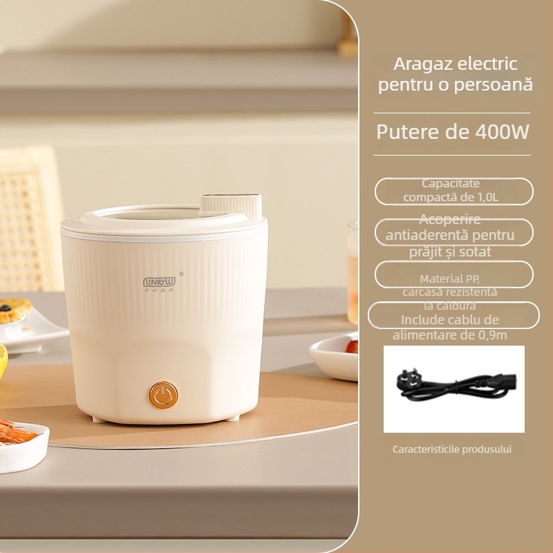 Gătitor electric multifuncțional pentru studenți, vas compact antiaderent, pentru hrana de bebeluși și tăiței instant.