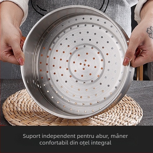 Oală din oțel inoxidabil 304 pentru hrana bebelușilor, oală multifuncțională integrată pentru lapte, tăiței și fierbere la abur, mini