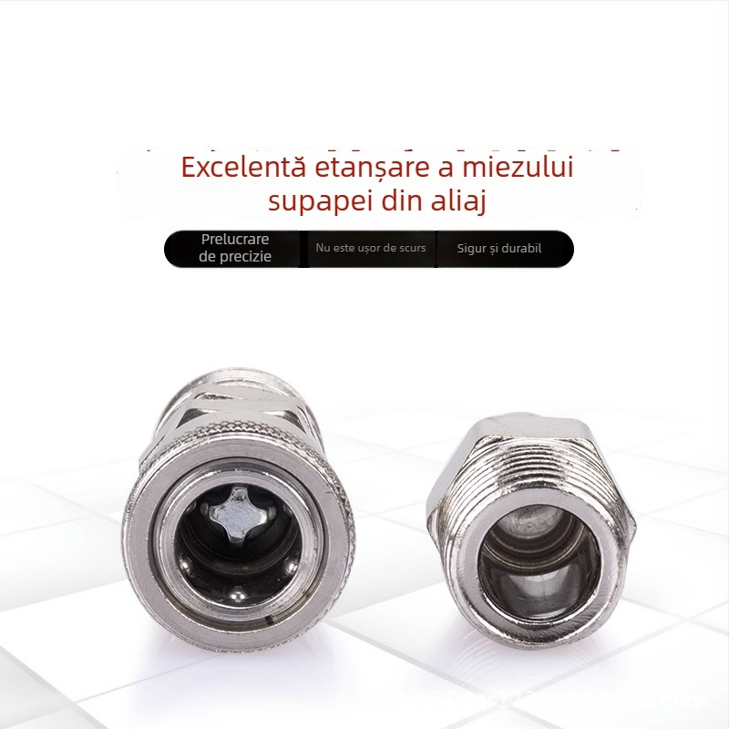 Conectori rapizi de tip C pentru unelte pneumatice — cuplu masculin și feminin, 8 mm, mecanism de blocare, pentru pistol cu aer și compresor