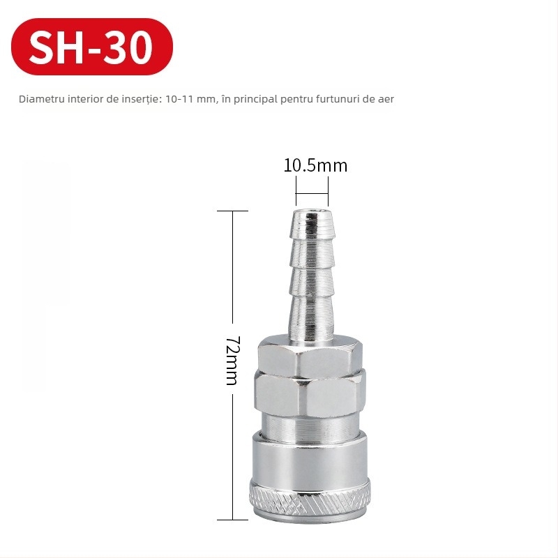 Conectori rapizi de tip C pentru unelte pneumatice — cuplu masculin și feminin, 8 mm, mecanism de blocare, pentru pistol cu aer și compresor