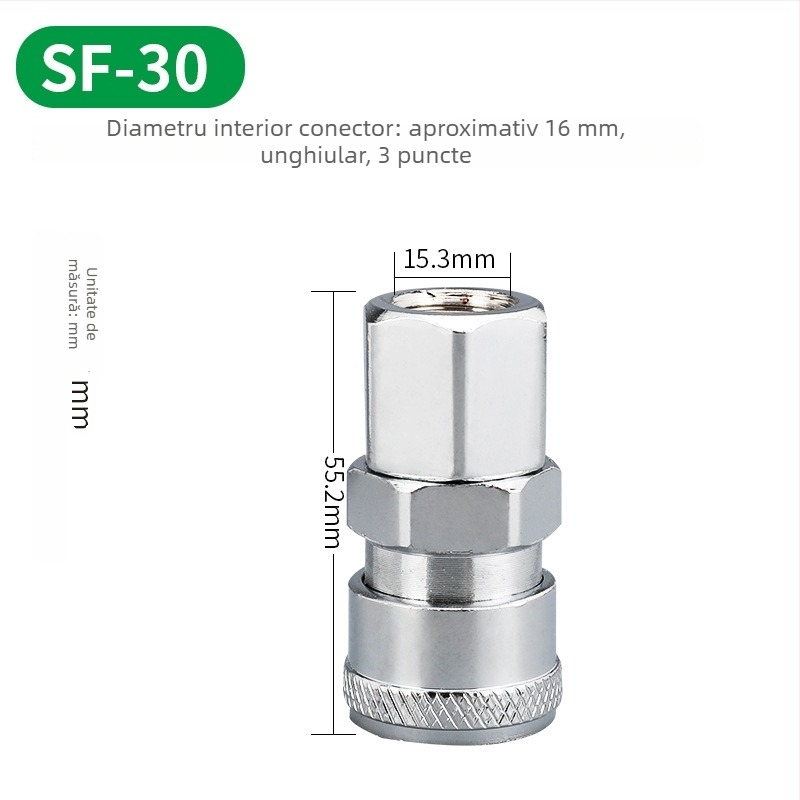 Conectori rapizi de tip C pentru unelte pneumatice — cuplu masculin și feminin, 8 mm, mecanism de blocare, pentru pistol cu aer și compresor