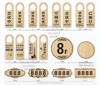 Semn de ușă din acrilic cu placă de stare personalizabilă, etichetă de nume personalizată și imprimare a logo-ului, mai multe stiluri