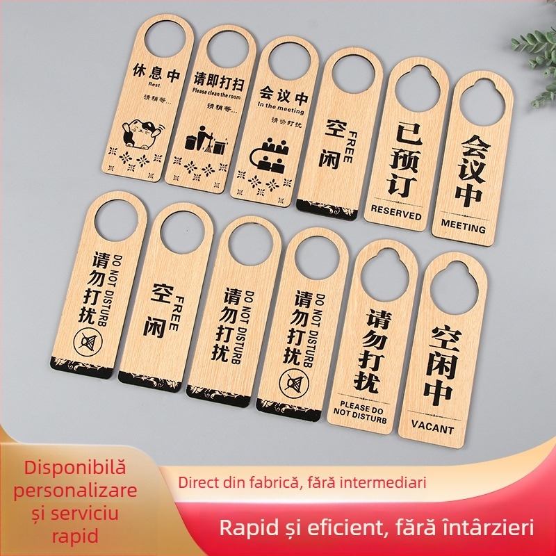 Semn de ușă din acrilic cu placă de stare personalizabilă, etichetă de nume personalizată și imprimare a logo-ului, mai multe stiluri