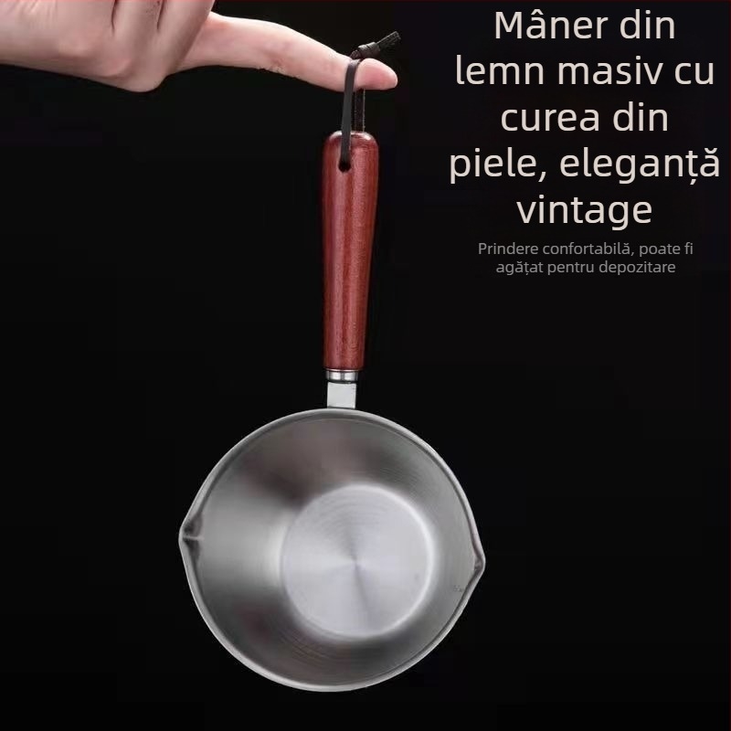 Recipient din oțel inoxidabil pentru turnat ulei, lingură de turnare, vas mini multifuncțional pentru ulei fierbinte și prăjit