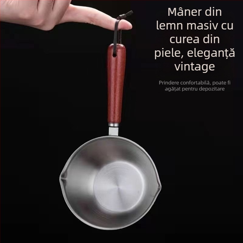 Recipient din oțel inoxidabil pentru turnat ulei, lingură de turnare, vas mini multifuncțional pentru ulei fierbinte și prăjit