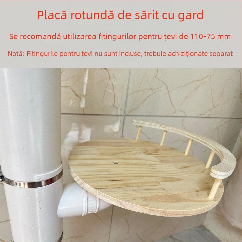 Copac de pisici pentru cățărare cu cuib — kit DIY cu materiale pentru renovarea conductelor de apă, balcon, țeavă PVC de drenaj și țeavă de gaz