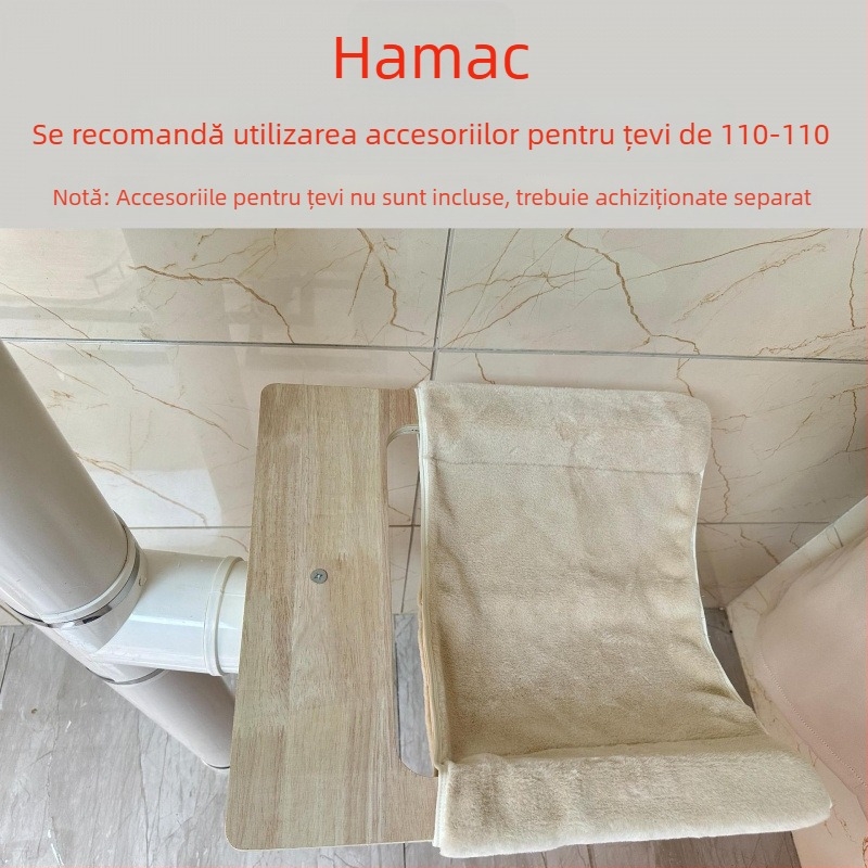 Copac de pisici pentru cățărare cu cuib — kit DIY cu materiale pentru renovarea conductelor de apă, balcon, țeavă PVC de drenaj și țeavă de gaz