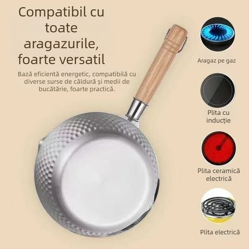 Oală Yukihira japoneză din oțel inoxidabil 304, capac din sticlă, grătar de abur, pentru hrana bebelușilor și lapte, compatibilă cu aragaz universal