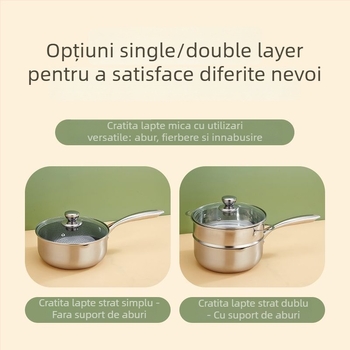 Oală din oțel inoxidabil cu structură honeycomb, stil japonez Yukihira, antiaderentă, oală pentru lapte, supă și mâncare pentru bebeluși, model da-425