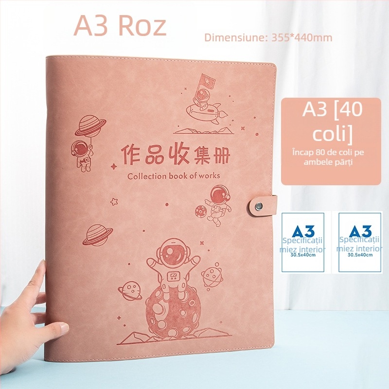 Album pentru certificatele copiilor, format A3/A4, piele premium, pentru premii și documente