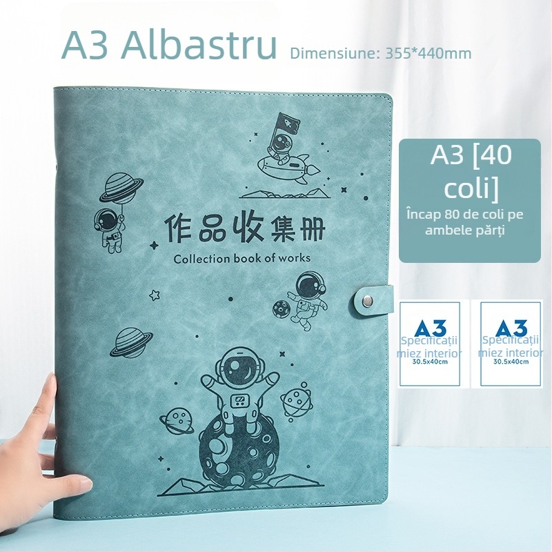 Album pentru certificatele copiilor, format A3/A4, piele premium, pentru premii și documente