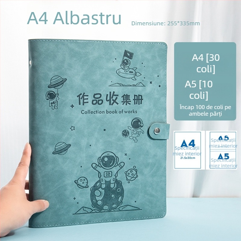 Album pentru certificatele copiilor, format A3/A4, piele premium, pentru premii și documente