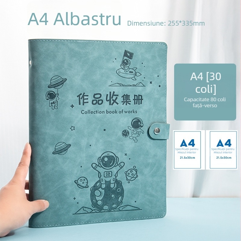Album pentru certificatele copiilor, format A3/A4, piele premium, pentru premii și documente