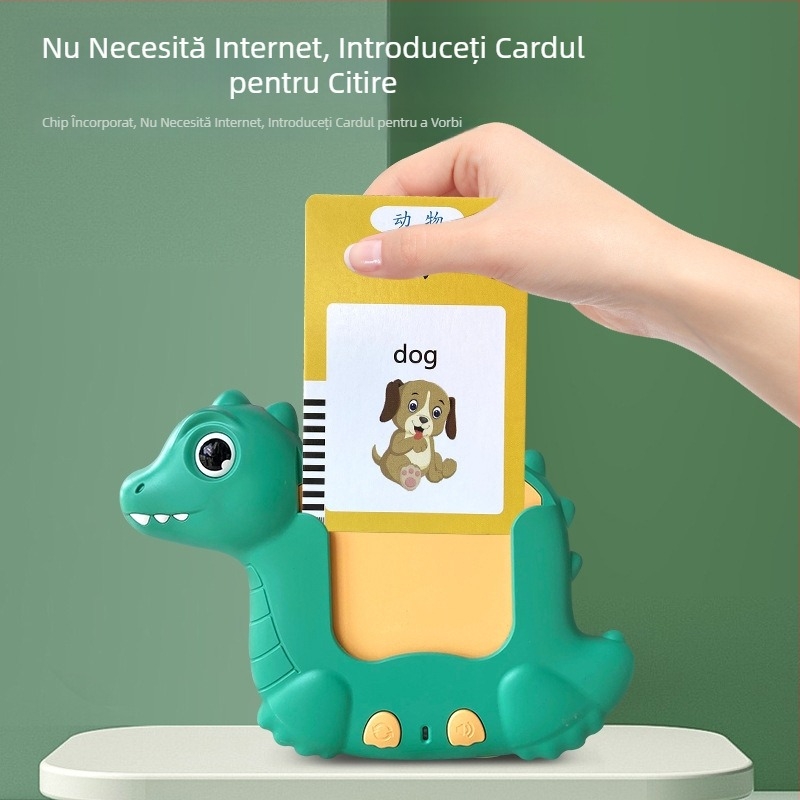 Dispozitiv de învățare pentru copii, bilingv, cu cântece, recunoaștere a literelor și cititor de carduri pentru educație timpurie