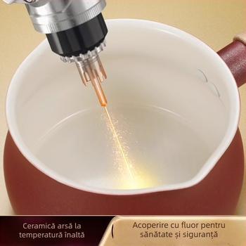 Oală ceramică de lapte, antiaderentă, ideală pentru încălzirea laptelui și a ceaiului cu lapte, mică oală pentru hrana bebelușilor, compatibilă cu plita cu inducție