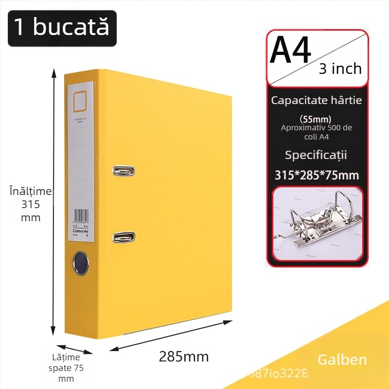 Dosar A4 cu două găuri, îngroșat, pentru fișiere cu foi perforate