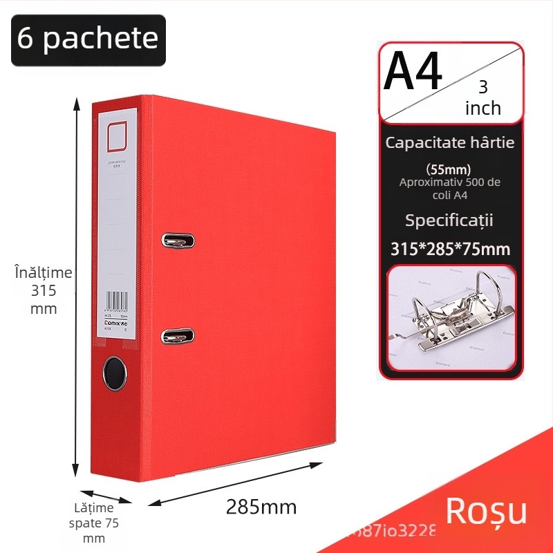Dosar A4 cu două găuri, îngroșat, pentru fișiere cu foi perforate