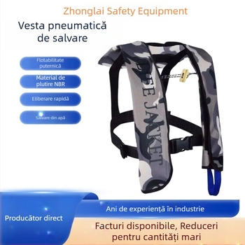 Vestă de salvare gonflabilă automată pentru adulți, utilizare în aer liber, pentru navigație și pescuit, umflare manuală