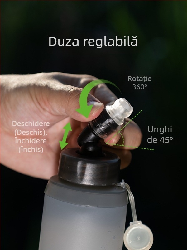 Sticlă de apă pliabilă din TPU pentru activități în aer liber: alergare, drumeții, ciclism (250 ml, 420 ml, 500 ml)
