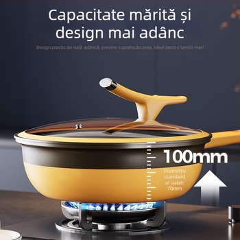 Tigaie din titan antiaderentă, capacitate mare, potrivită pentru toate plitele