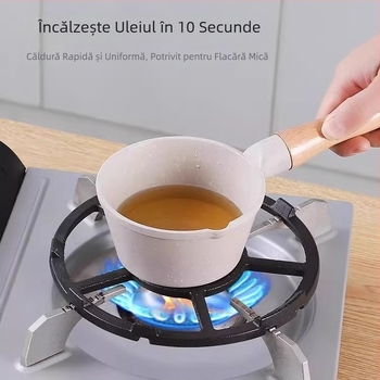 Oală de ulei din piatră Maifan pentru arzător cu gaz, mică, adâncă, antiaderent