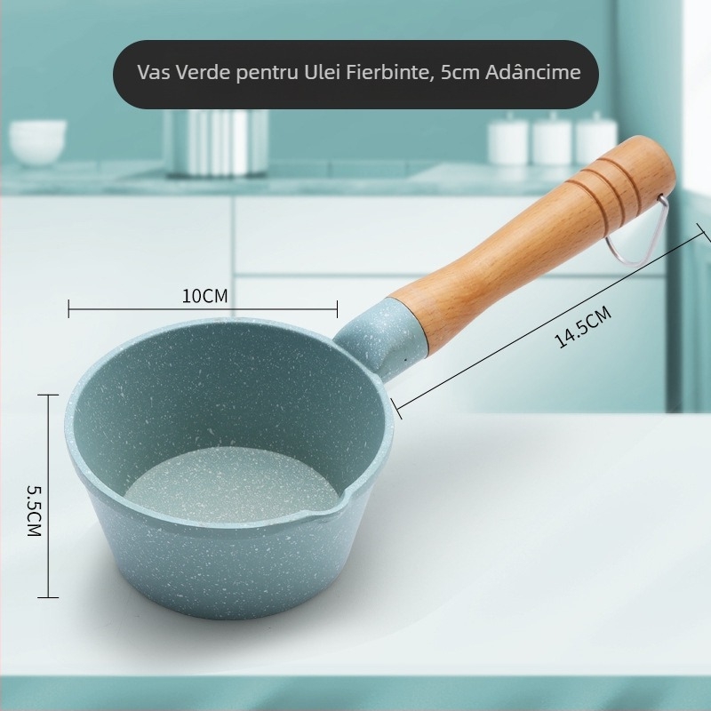 Oală de ulei din piatră Maifan pentru arzător cu gaz, mică, adâncă, antiaderent