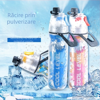 Sticlă de pulverizare portabilă din PE cu inel de purtare, recipient de apă multifuncțional pentru activități în aer liber, cu pereți dubli pentru menținerea frigului