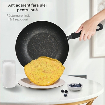 Tigaie din aluminiu, culoare Maifan, antiaderentă, pentru uz casnic, fund plat, îngroșat și adânc, capacitate mare