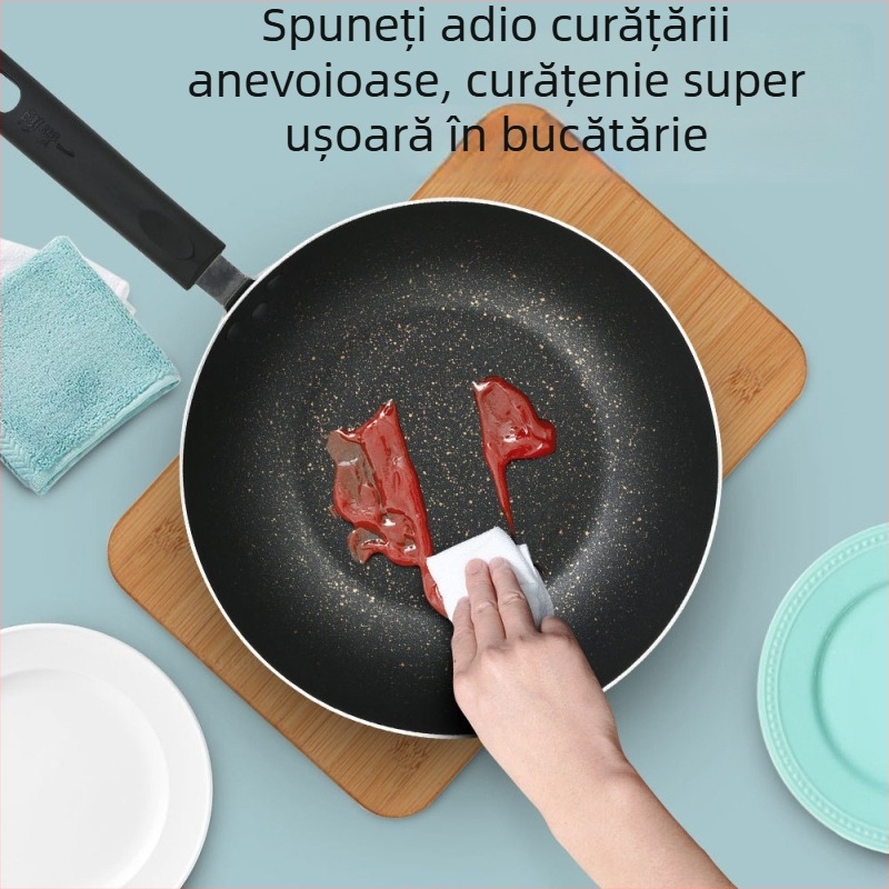 Tigaie din aluminiu, culoare Maifan, antiaderentă, pentru uz casnic, fund plat, îngroșat și adânc, capacitate mare