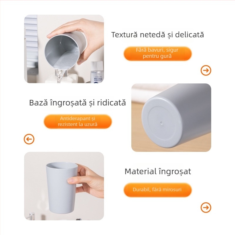 Pahar minimalist din plastic pentru periuța de dinți, clătire și băut, pentru uz casnic