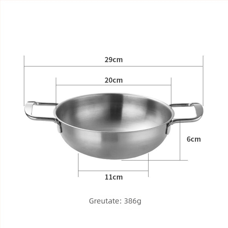 Oală de tăiței în stil coreean, din oțel inoxidabil, cu două mânere, finisaj auriu, capacitate 1 litru, pentru ramen și fructe de mare
