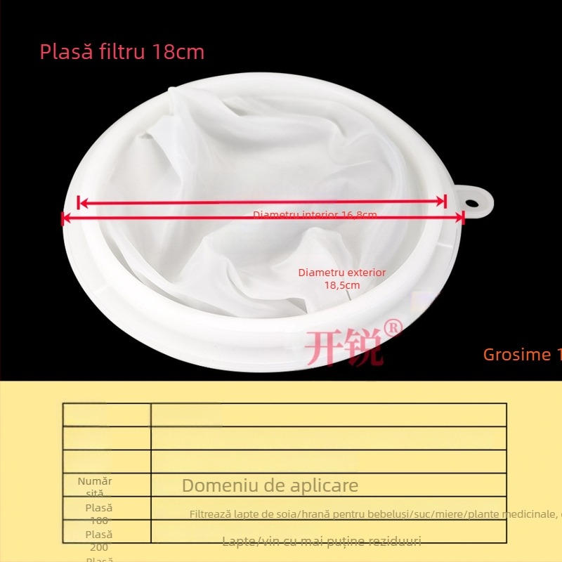 Pâlnie din oțel inoxidabil 18 cm, filtru PP pentru lapte de soia – filtru de mari capacitate pentru lapte, ulei, lichior și vin