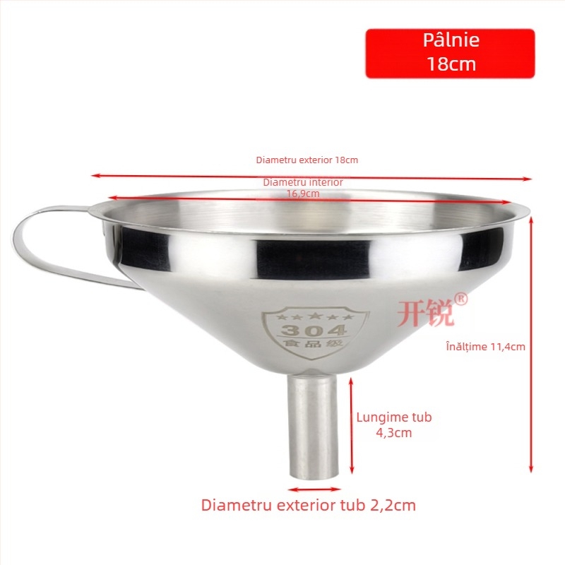 Pâlnie din oțel inoxidabil 18 cm, filtru PP pentru lapte de soia – filtru de mari capacitate pentru lapte, ulei, lichior și vin