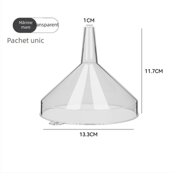 Pâlnie pentru ulei cu gât lung, transparentă, din material alimentar, pentru bucătărie casnică