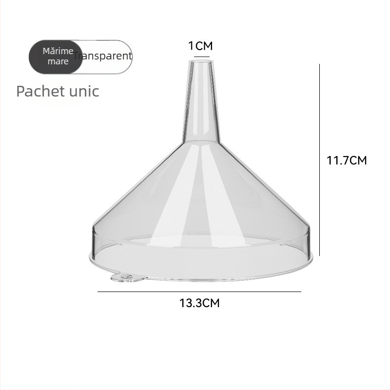 Pâlnie pentru ulei cu gât lung, transparentă, din material alimentar, pentru bucătărie casnică
