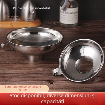 304 oțel inoxidabil, gură largă, funnel mic de bucătărie pentru alimente, gem, ulei, murături