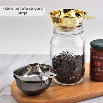 Funnel din oțel inoxidabil, gură pătrată și largă, pentru uz casnic – funnel pentru ulei, gem și sos, pentru sticle, diametru mare